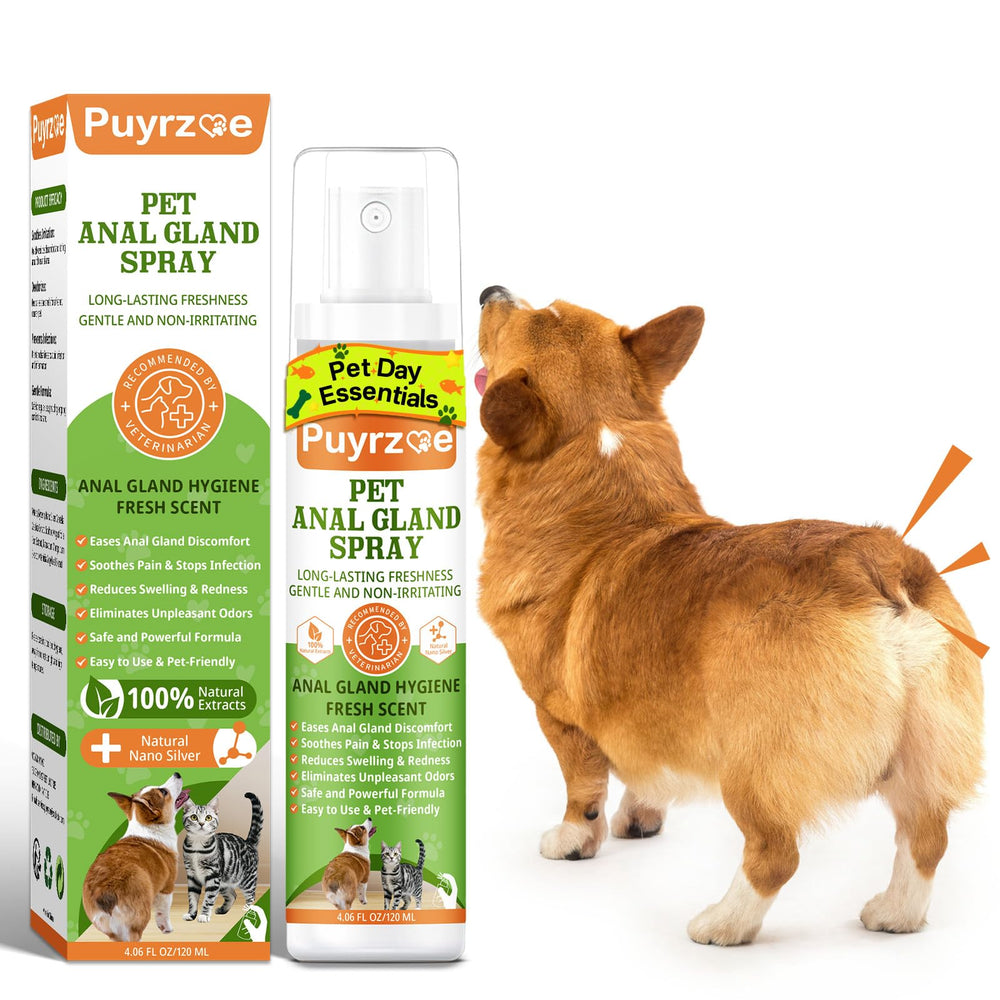 Puyrzoe dog anal gland spray bottle for quick, mess-free relief.