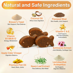 Puyrzoe skin and coat support chews with omega-3 for shine