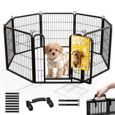 Pvpy Yvrd dog playpen 24-inch eight panels provides safe indoor-outdoor space.