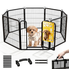Pvpy Yvrd dog playpen 24-inch eight panels provides safe indoor-outdoor space.