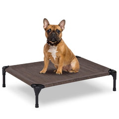 PVY elevated dog bed frame assembly for easy outdoor setup
