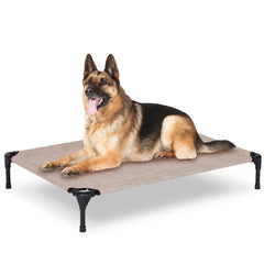 PVY elevated dog bed frame for outdoor use provides sturdy support.
