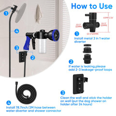 PWEZON 66 ft hose extends reach for versatile cleaning.