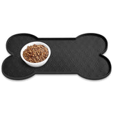 PWTAA dog food mat anti-slip keeps bowls steady during meals.