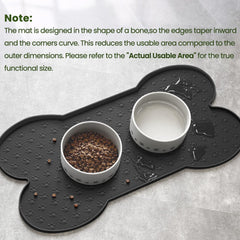 PWTAA dog food mat large size holds two regular bowls for pets.