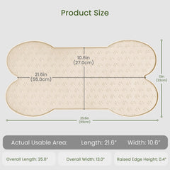PWTAA raised-edge mat prevents spills and keeps floors clean