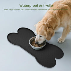 PWTAA dog food mat waterproof surface stays put during feeding.