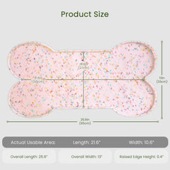 PWTAA raised-edge feeder mat containing spills for a tidy area.