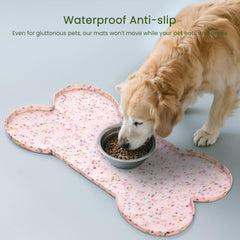 PWTAA waterproof placemat protects floors during meals for pets.