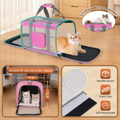 PYKESALY cat carrier front view illustrating folding for compact storage.