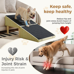 Soft fabric on PyroLog ramp protects paws during use