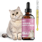 Qanoreth Thyroid Support for Cats bottle pour shows easy daily dosing.