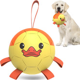QDAN dog soccer ball with straps for easy toss and grab during play