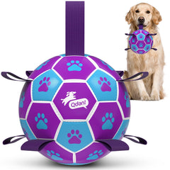 QDAN soccer ball 8in with strap for easy fetch and tug games.