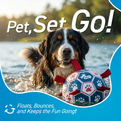 QDAN ball in water setting demonstrates suitability for pool and lake fun