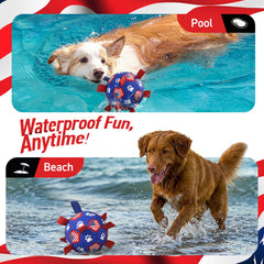 QDAN durable PU dog ball for beach and pool play.