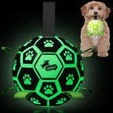 QDAN glow-ball with straps for 6-inch night fetch and easy tossing.