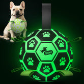 QDAN glow-in-the-dark soccer ball with straps for safe night play and training