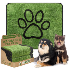 Qeils dog pee pad 2-pack with quick cleanup and potty training support.