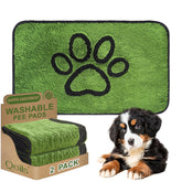 Qeils reusable dog pee pad 2-pack on crate with leakproof protection