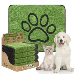 Qeils reusable dog pee pad with green top layer for quick absorption and floor protection.