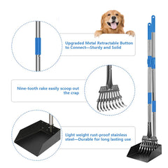 QiMH upgraded pooper scooper rake for precise pickup between grass blades.