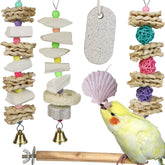 Qimilenzy parrot chews cuttlebone hanging toy for safe enrichment and beak care