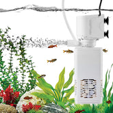 QiQiWader fish tank filter front view highlighting compact filtration for 10-40 gallon tanks.