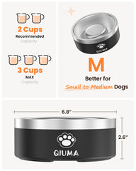 Qiuma stainless steel 304-grade dog bowl resists rust and is easy to clean.