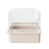 QNBCAA open-top transparent cat litter box shields reduce splashes and keep visibility.