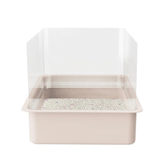 QNBCAA open-top transparent cat litter box shields reduce splashes and keep visibility.