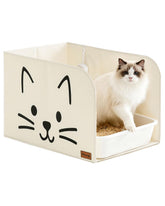 Qozary cat litter box enclosure with open design for easy entry and exit.