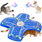 Qraxond interactive cat toy with blue butterfly to spark active play.