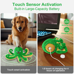 Qraxond Octopus durable plush cover promotes gentle, safe dog interaction