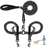 Quan Duo Duo double dog leash no-tangle design for two dogs on walks