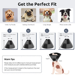 Queenmore dog cone XL folds flat for easy storage and transport.