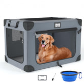 QUIBBLICK 42 Inch Soft Dog Crate with foldable design for easy travel and home setup.
