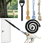 QUJOGA Interactive dog bungee toy close-up with chew ropes for strong chewers