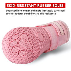 QUMY dog shoes with rugged anti-slip soles for confident traction on wet or rocky surfaces.