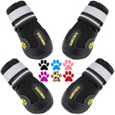 QUMY dog shoes on a large dog's paw for secure outdoor fit