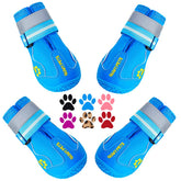 QUMY dog shoes size 1 with straps, secure fit for large dogs on snow