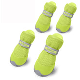 QUMY dog shoes with breathable mesh for summer walks and paw protection.