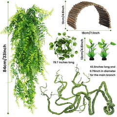 QUOZUO jungle vine with leaves adds natural cover and hiding spots.