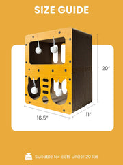 QUTUNI Cardboard Cat House inside first tier shows roomy lounging space for one or more cats.
