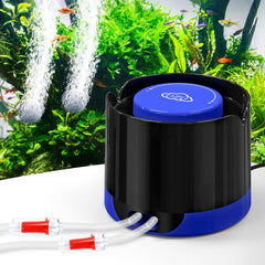 QZQ aquarium air pump dual outlets for efficient tank aeration.