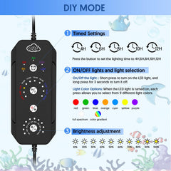 QZQ Fish Tank Light adjustable brightness for customizable scenes