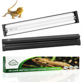 QZQ T5 UVB light fixture setup demonstrates easy installation and full terrarium coverage.