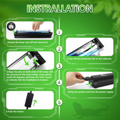QZQ T5 UVB light switch on/off for quick daily control in terrarium