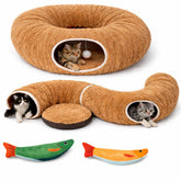 R1M Cat Tunnel Bed donut shape cozy sleeping space for indoor cats