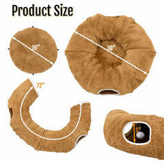 R1M Cat Tunnel Bed interactive toys with two fish toys for solo play